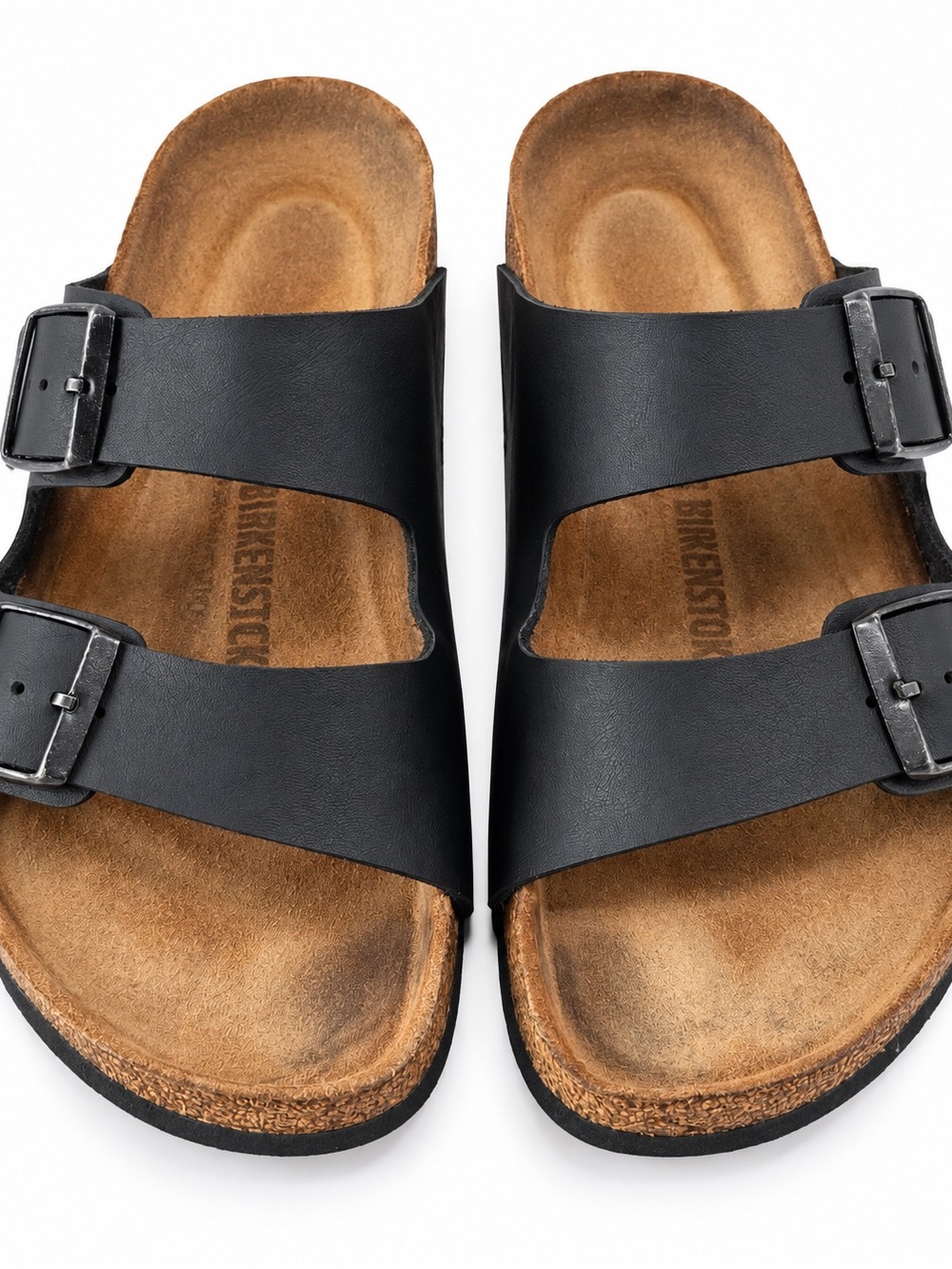 Birkenstock-Inspired Men's Black Double Strap Sandals Size 39/ US 8.5